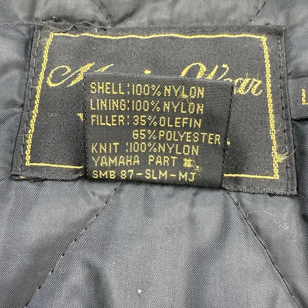Yamaha Jacket Mens Large Maxim Wear Vintage Snowmobile Black Quilted